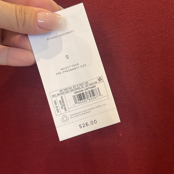 NWT Isabel Maternity Burgundy Top size S - Picture 3 of 5